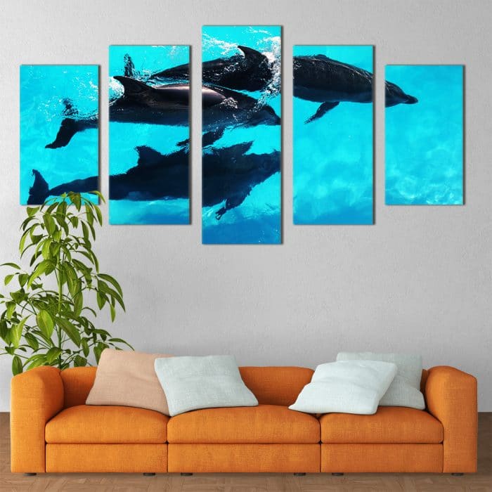 Swimming Dolphins - Beautiful Home Décor | Unique Canvas
