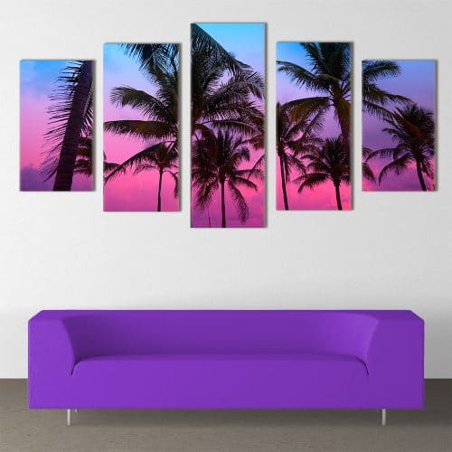 Palm Trees Magical Night - Beautiful Home Décor | Unique Canvas
