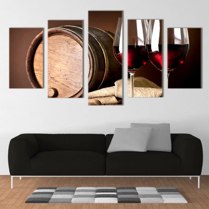 Red Wine Glasses- Beautiful Home Décor | Unique Canvas