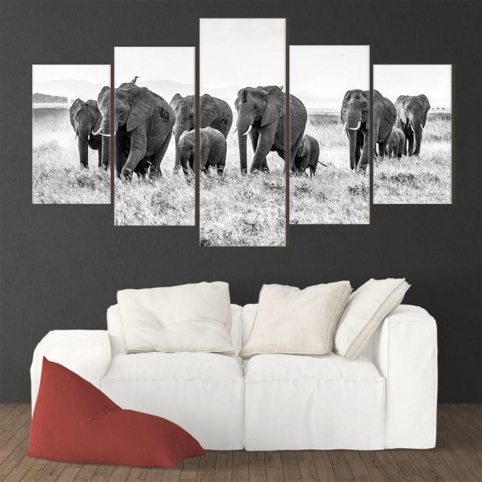 Herd of Elephants - Beautiful Home Décor | Unique Canvas