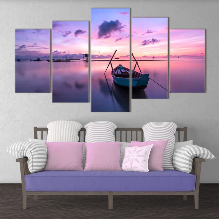 Immerse yourself in our picturesque handcrafted Purple Sunrise canvas. Beautiful home decor wall art. Highest Quality. Ready to Mount. Free Shipping.