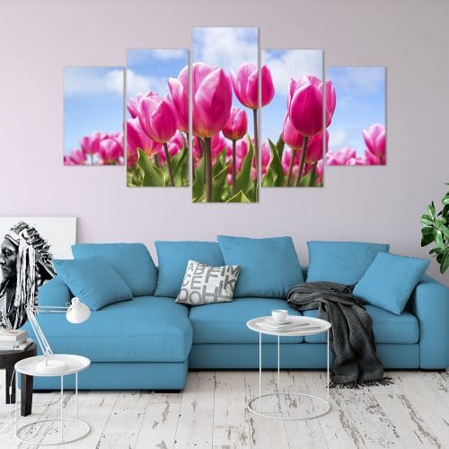Buy Pink Tulips Love & Flowers Unique Canvas