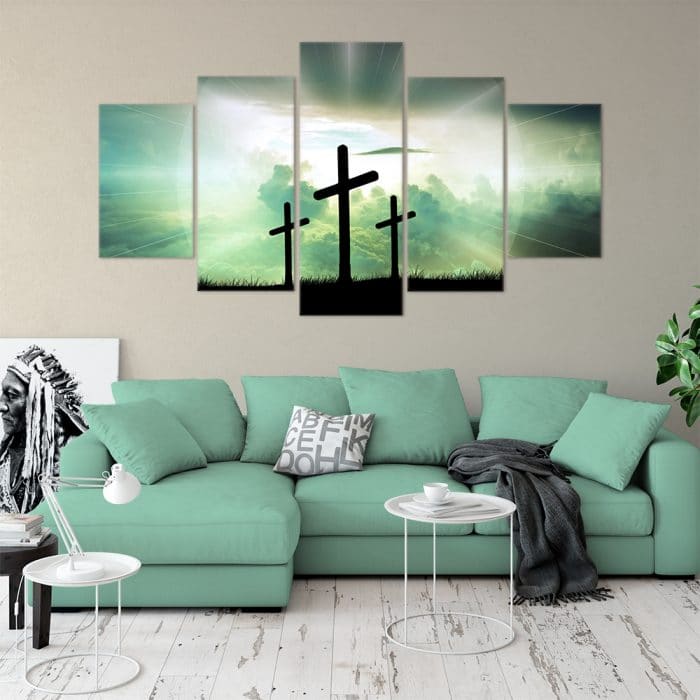 Twilight Crosses Religious Art Unique Canvas