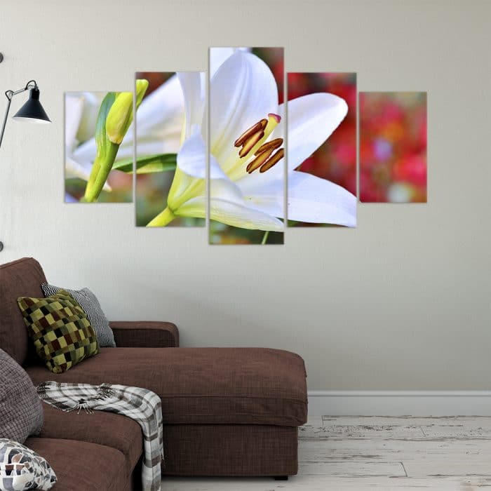 Buy White Lily Love & Flowers Unique Canvas