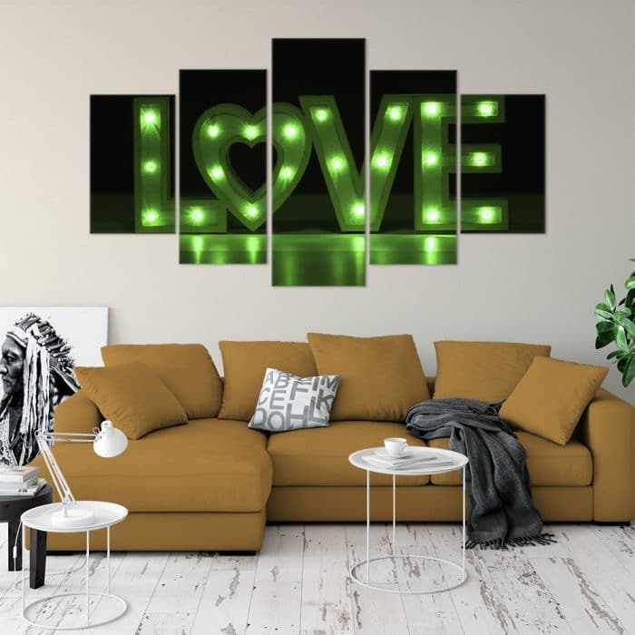 Buy Love in Lights Love & Flowers Unique Canvas