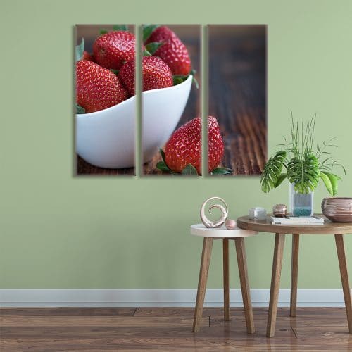 Bowl of Strawberries - Beautiful Home Décor | Unique Canvas